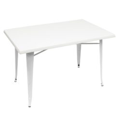 800 x 1200mm White Isotop Table with White Tolix Base