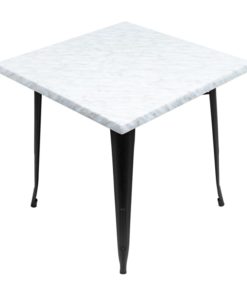 800mm Square Marble Isotop Table with Black Tolix Base