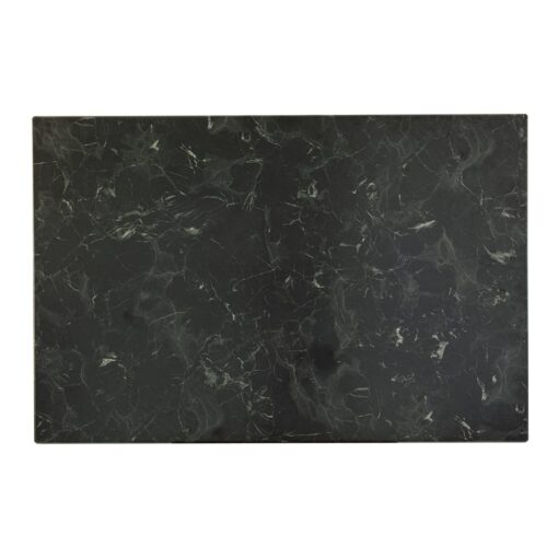 800 x 1200mm Alcantara Black (Marble Look) Isotop Table with White Tolix Base