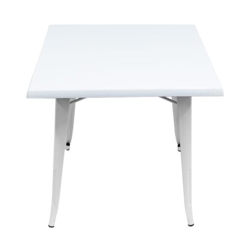 800mm Square White Isotop Table with White Tolix Base