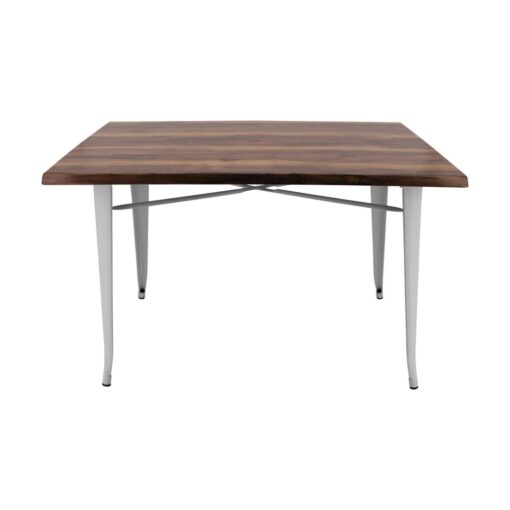 800 x 1200mm Shesman Timber Look Isotop Table with White Tolix Base