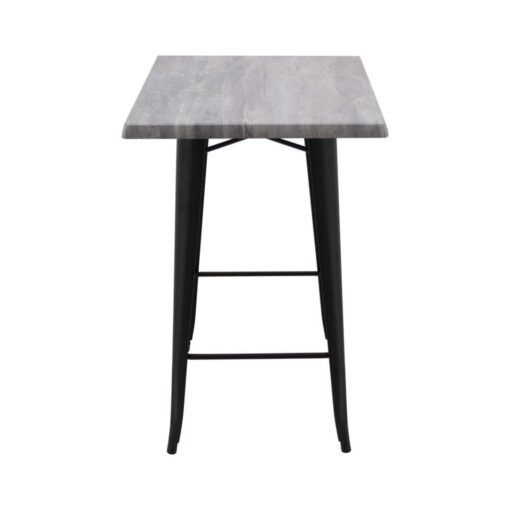 600mm Square Cement Isotop Table Top with Matte Black Tolix Bar Base
