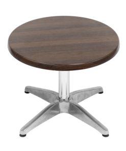 600mm Round Isotop Coffee Table in Choco Oak with Silver Roma Base