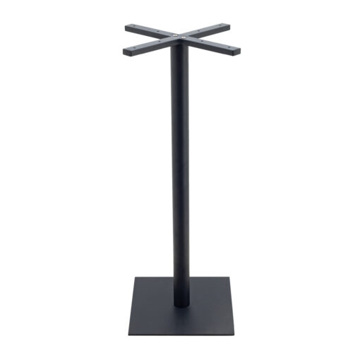 Chicago Bar Table in Matte Black with Round Pole
