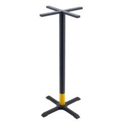 Maxwell Bar Table in Matte Black with Gold Tip Round Pole