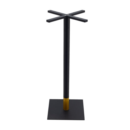 Chicago Bar Table in Matte Black with Gold Tip Round Pole