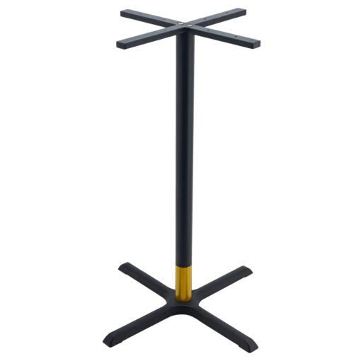 Maxwell Large Bar Table in Matte Black with Gold Tip Round Pole