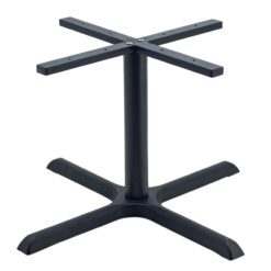 Maxwell Large Coffee Table in Matte Black with Round Pole
