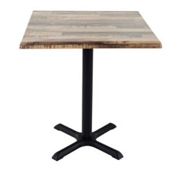 rustic maple isotop table top with black maxwell base