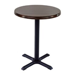 600mm Round Choco Iak Isotop Table Top with Black Maxwell Base