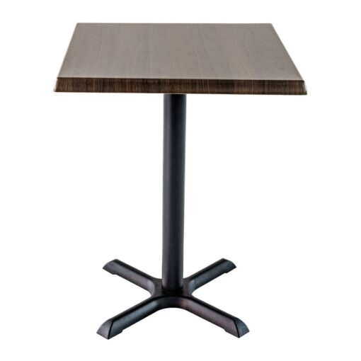 600mm Square Choco Oak Isotop Table Top with Black Maxwell Base