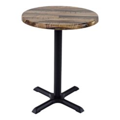 600mm Round Rustic Maple Isotop Table Top with Black Maxwell Base