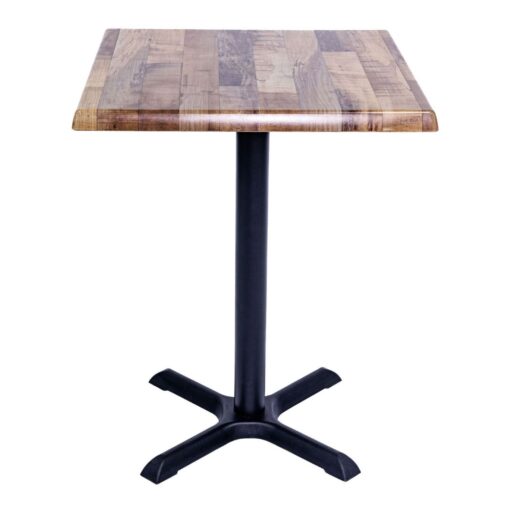 600mm Square Rustic Maple Isotop Table Top with Black Maxwell Base
