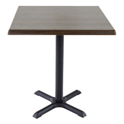 700mm Square Choco Oak Isotop Table Top with Black Maxwell Base