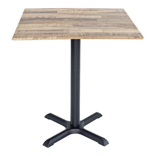 700mm Square Rustic Maple Sliq Isotop Table Top with Black Maxwell Base