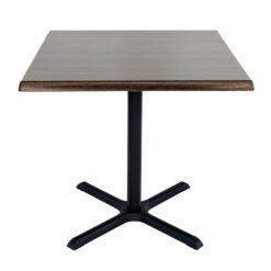 800mm Square Choco Oak Isotop Table Top with Black Large Maxwell Base
