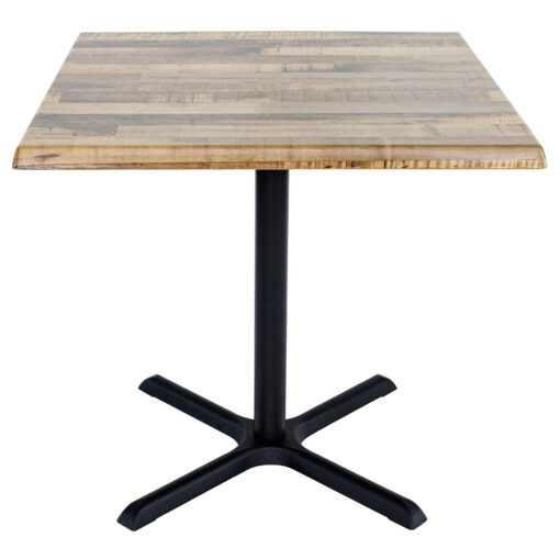 800mm Square Rustic Maple Isotop Table Top with Black Large Maxwell Base