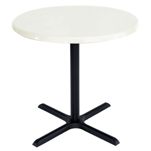 800mm Round White Isotop Table Top with Black Large Maxwell Base