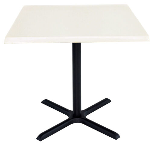 800mm Square White Isotop Table Top with Black Large Maxwell Base