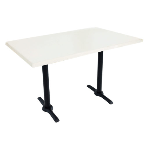800x1200mm White Isotop Table Top with Black Twin Maxwell Base