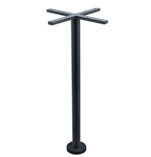 Bolt-In Steel Bar Table in Matte Black with Round Pole