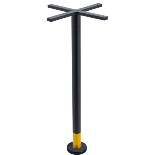Bolt-In Steel Bar Table in Black with Round Gold Tip Pole
