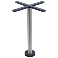 Bolt-In Stainless Steel Dining Table with Round Pole