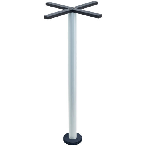 Bolt-In Steel Bar Table in Gloss White with Round Pole