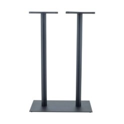 Chicago Twin Bar Table in Matte Black with Round Pole