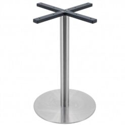 Circular Stainless Steel Dining Table with Round Pole