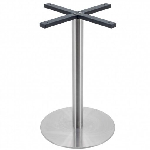 Circular Stainless Steel Dining Table with Round Pole