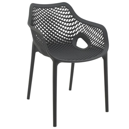 Envy Chair with Arms in Charcoal