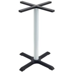 Maxwell Dining Table in Matte Black with Round Gloss White Pole