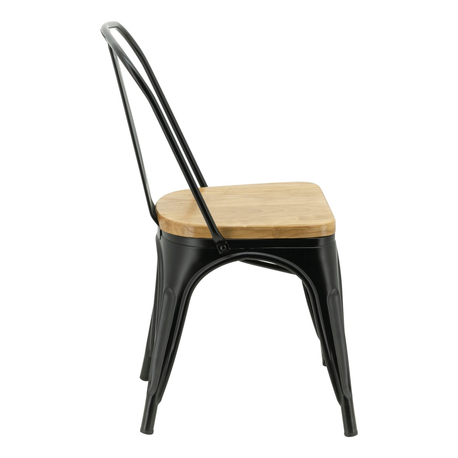 Replica Tolix Chair with Timber Seat in Matte Black Cafe Solutions