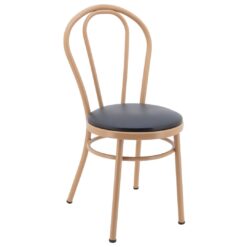 No.18 Steel Cabaret Chair in Oak Look with Cushion