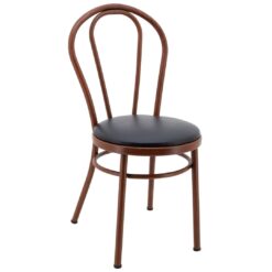 No.18 Steel Cabaret Chair in Walnut Look with Cushion