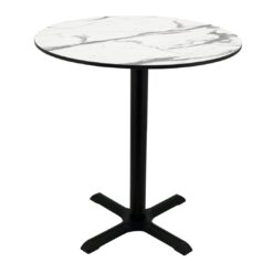 juliet marble round compact table top with black maxwell base 690mm