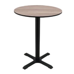 oak compact round table top with black maxwell base