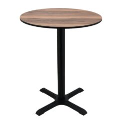 indian shesman round compact table top with black maxwell base