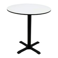 white round compact table top with black maxwell base