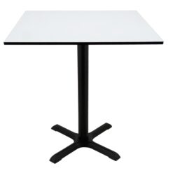 white compact table top with black maxwell base