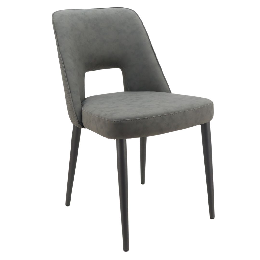 hanover chair in charcoal with black legs