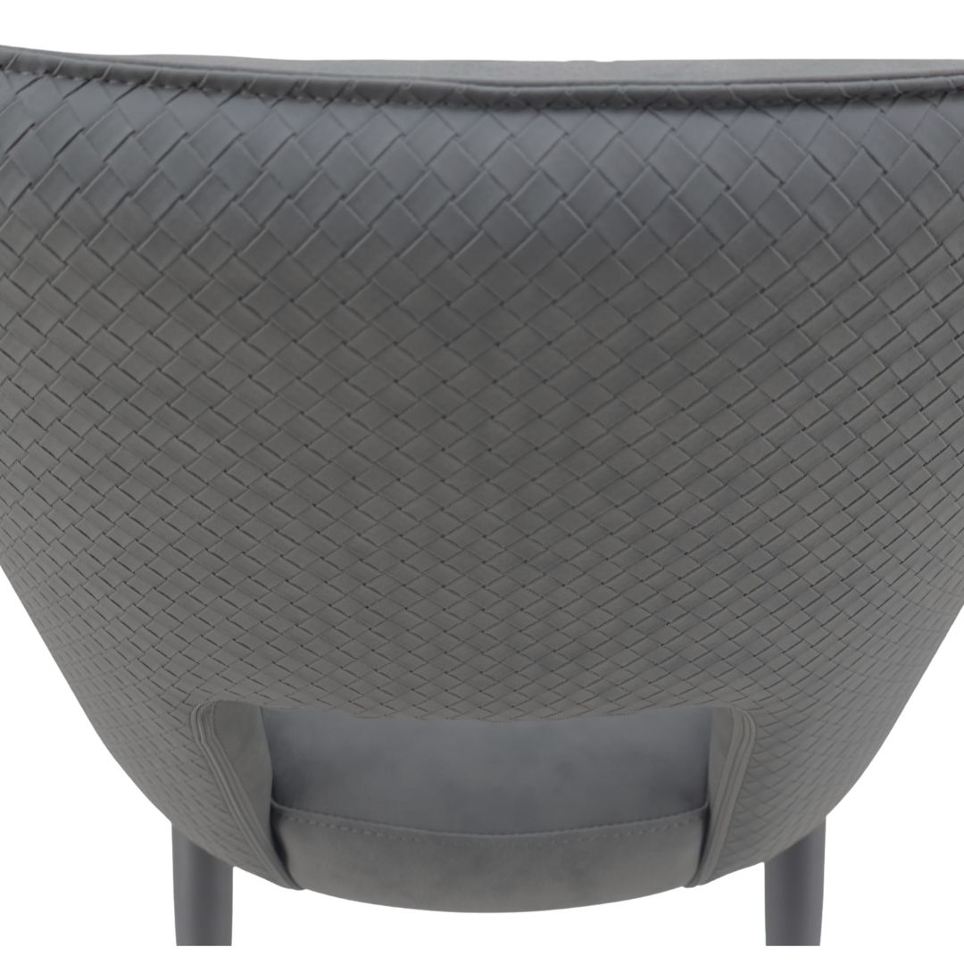 hanover chair in charcoal with black legs