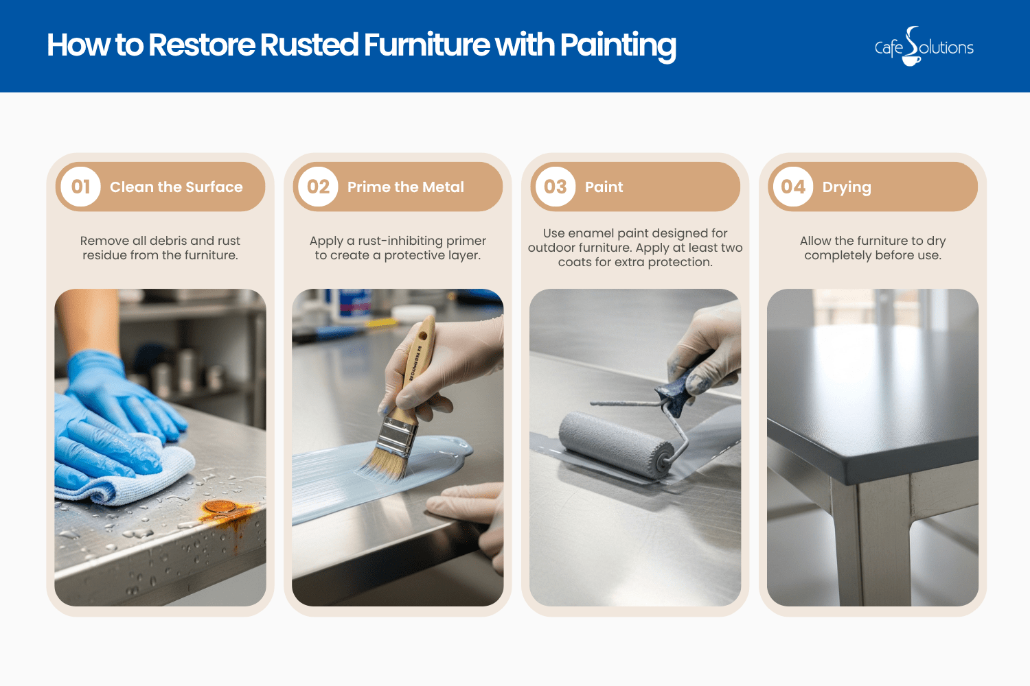 how to restore rusted furniture with painting clean rust off metal outdoor furniture