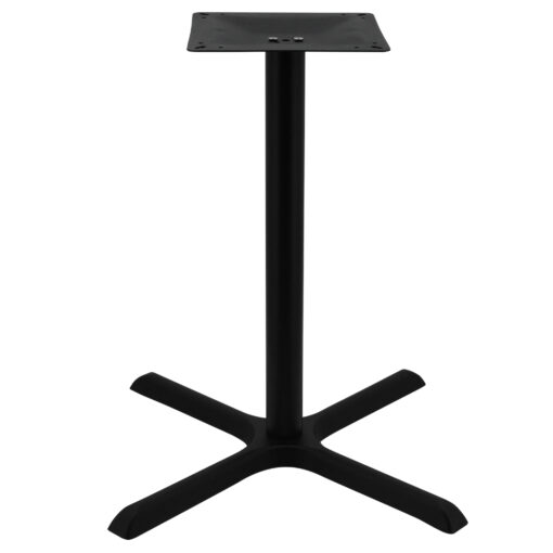 maxwell large dining table base in matte black with round pole