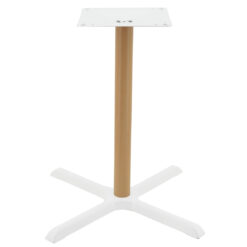 maxwell large dining table base in gloss white with oak look round pole (copy)