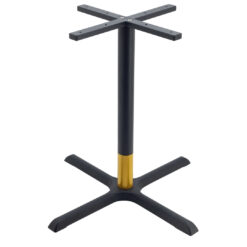 Maxwell Large Dining Table in Matte Black with Gold Tip Round Pole