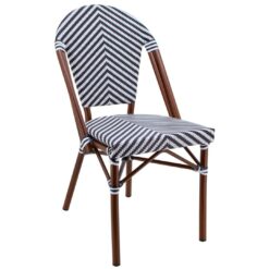 Parisian Chair in Black Texteline V-Pattern Dark Frame