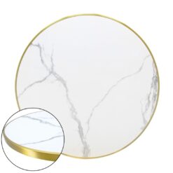 verona marble round gold trim porcelain table top