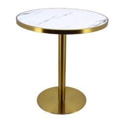 verona marble round gold trim porcelain table top with gold circular base